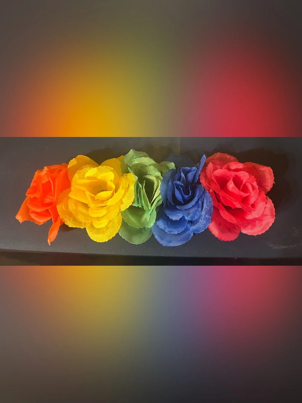 Rainbow Rose Floral Crown